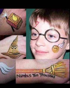 Harry Potter Art Painting, Face Painting Images, Harry Potter Makeup, Girl Face Painting