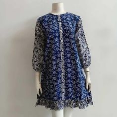 Standard Size: Size S Bust 90 cm Size M Bust 94 cm Size L Bust 98 cm Size XL Bust 104 cm Size XXL Bust 110 cm Size XXXL Bust 120cm dress length 90 cm Fabric 100% cotton Fashions batik cloth, Soft Fabric Neat stitches How to care for Batik clothes 1. Batik clothes should be washed using lerak liquid or soap and not soaked so that the color lasts 2. Don't dry it directly in the sun, just let it air out so the color doesn't fade quickly. 3. We recommend that when storage is hung, if it is folded, i Blue Batik Print Dress For Spring, Blue Batik Dress, Casual Blue Dress With Batik Print, Blue Bohemian Dress With Batik Print, Batik Dress Elegant Modern, Blue Bohemian Batik Print Dress, Blue Cotton Dress With Batik Print, Bohemian Blue Batik Print Dress, Festival Blue Batik Print Dress