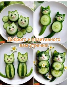 pictures of cucumbers and cats made to look like vegetables