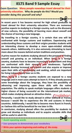 an article about ielts and sample paper for the english language class, which is written in