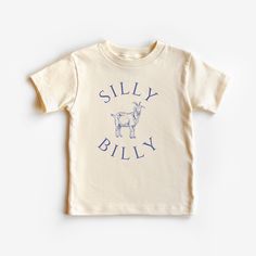 This cute toddler graphic tee is 100% cotton, has a tear away tag for your toddler's comfort and comes in 4 natural Bella Canvas colors. In sizes 2T-5T, make this cute silly billy vintage inspired tshirt an everyday tee or gift for your toddler! DETAILS .100% Cotton .Bella Canvas tee .Tear away label .Runs true to size .Props in any photos are not included and are for styling purposes only .Colors may slightly vary from styled photos  SIZING This graphic tee design will be printed on a Bella Canvas shirt that is high quality, comfortable and so soft! Sizing runs true to size (please refer to the size chart for exact measurements). If you'd like a more oversized look I would recommend ordering a size up. If you prefer a tighter fit, size down. Sizes are for toddlers and range from 2T-5T. CA Silly Tshirts, Toddler Graphic Tee, Funny Toddler Shirt, Funny Toddler, Trendy Tees, Toddler Humor, Kid Clothes, Kid Fashion, Kids Wardrobe