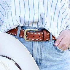 The Classic Buckstitch Belt - A classic leather belt is a closet staple for a reason, and our unisex version features embroidered western detailing and a buckstitch design. Built to be worn nine to five and five to last call, it’s just as cute with jeans as it is cinched around the waist of your favorite dress. Comes with Chicago screws and a brass buckle that can easily be switched out for your favorite statement-making buckle. Designed right here in the USA for cowgirls everywhere. Details: Co Nine To Five, Chicago Screws, Toddler Boots, Long Sleeve Kids, Boys Bottoms, Boys Pajamas, Brass Buckle, For A Reason, Last Call