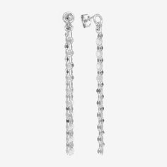 Included: 1 Pair of EarringsFeatures: Nickel FreeEarring Back: PostShape: LinearMetal Color: WhiteEarring Length: 56.1mmEarring Width: 4.5mmCare: Wipe CleanEarrings Type: Post EarringsEarrings Style: Drop EarringsMetal: Sterling SilverCountry of Origin: Imported Chain Drop Earrings, Sterling Silver Drop Earrings, Silver Mirror, Earrings Drop, Silver Drop Earrings, Silver Mirrors, Jewellery And Watches, Sleek Design, Jewelry Collection