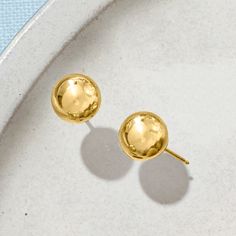 Ross-Simons - 8mm 14kt Yellow Gold Ball Stud Earrings. Imagine the possibilities with these shiny 8mm 14kt yellow gold ball stud earrings! Perfect for dressy occasions, casual outings, and everything in between. Post/clutch, 14kt yellow gold ball stud earrings. Ball Stud Earrings, Fine Jewelery, Fine Jewelry, Yellow Gold, Stud Earrings, Yellow, Gold