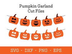 pumpkin garland cut files for svg, dxf, eps and png