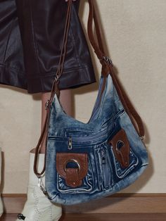 Vintage Style Premium Wash Denim Shoulder Bag Fall Bottoms, Denim Shoulder Bag, Denim Shoulder Bags, Fall Jackets, Hats For Sale, Winter Sale, Accessories Necklace, Fall Dresses, Denim Wash