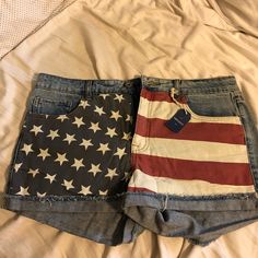 Size 31 Waist Fits Like A Size 8-10 Brand New, Never Worn! Skorts, American Flag, Jean Shorts, Forever 21, Flag, Womens Shorts, Brand New, Women Shopping, Black