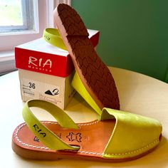 Ria- Lime Green Flat Sandal Size 6 Nwt Green Flats, Flat Sandals, Lime Green, Size 6, Women Shoes, Sandals, Green, Women Shopping, Color