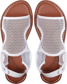 Elevate your style with our Pretty Mesh White Open Toe Sling Back Sandals! Perfect for any occasion, the open toe design and chic sling back strap will keep you comfortable and stylish. The pretty mesh detail adds a touch of elegance, making these sandals a must-have for any wardrobe! Open Toe, Mesh Band, Elastic Back Strap, Vacation SandalsThe upper and lining made of mesh fabric, leather insole, built with rubber outsole Summer Mesh Sandals With Ankle Strap, Summer Ankle Strap Mesh Sandals, Mesh Sandals With Ankle Strap For Summer, Mesh Ankle Strap Sandals For Summer, Lightweight Sandals For Spring Vacation, Lightweight Summer Sandals, Spring Vacation Sandals, White Slingback Sandals For Vacation, Spring Mesh Sandals With Round Toe