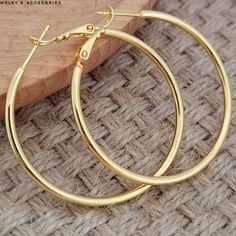 Stampd | Jewelry | Gold 6mm Hoops Thin Lightweight Gold Plated Punk | Poshmark Engagement Band, Jewelry Bridal, Ring Stone