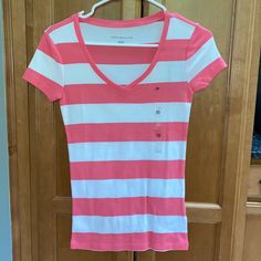 Tommy Hilfiger Tee Size X-Small Brand New Fast Shipping! Tommy Hilfiger Striped Tops For Spring, Tommy Hilfiger Striped Tops For Summer, Summer Striped Tops By Tommy Hilfiger, Tommy Hilfiger White Summer Shirt, Tommy Hilfiger Short Sleeve Tops For Spring, Tommy Hilfiger Spring Tops With Short Sleeves, White Short Sleeve Tommy Hilfiger Top, Tommy Hilfiger White Short Sleeve Top, Tommy Hilfiger Pink Summer Tops