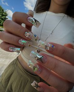 NAILMAMKA | ✨🤩 | Instagram Airbrush Nails Designs, Nail Aesthetics, Idol Nails, Nail Art Studio, Airbrush Nails, Claw Nails, Nails Only, Airbrush Art, Design Nail