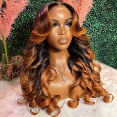 Product Details Brand Name Geeta Hair Hair Material 100% Human Hair From One Donor Human Hair Tape Brazilian Hair Texture Body Wave Wigs Hair Color Balayage Wigs → Density 150% 180% 250% Wig Lengths 16-28Inch Available Lasting For One More Year Lace Size 13x4/4x4 Lace Avalaible Lace Type HD Transparent Swiss Lace wig（🔥 Shop HD Lace wigs →） Hairline Lightly Pre-plucked Natural Hairline Cap Size Average Size (Head Circumference 21.5-22.5 Inch) ATTENTION:If you need a smaller or bigger cap, please Fall Hair Colors For Black Women Wigs, Fall Wigs For Black Women, Fall Wig Colors Black Women, Fall Color Wigs, Brown Balayage On Black Hair, Balayage On Black Hair, Wig Installation, Black Hair Balayage, Ginger Brown