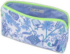 Blue Pouch Cosmetic Bag For On-the-go, Blue Rectangular Cosmetic Bag For Everyday Use, Blue Rectangular Cosmetic Bag, Blue On-the-go Cosmetic Pouch, Blue On-the-go Pouch Cosmetic Bag, Blue Portable Pouch Cosmetic Bag, Compact Blue Bags For Daily Use, Portable Blue Pouch Cosmetic Bag, Portable Blue Travel Pouch