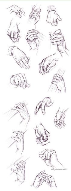 the hands and fingers are drawn in different ways