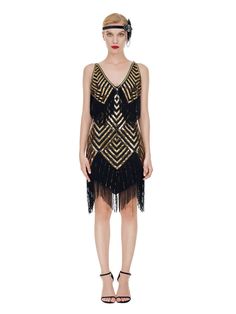 PRICES MAY VARY. SIZE:XS=US0-2,S=US4-6,M=US8-10,L=US12-14,XL=US14-16 MATERIALS:Polyester,fringe,sequins,Beads OCCASIONS:Gatsby Parties,20s theme Party, Cocktail,Proms,Homecoming,Formal STYLE:Sexy V neck,Adjustable straps,They allow the chest part to fit beautifully CLEANING:Handwash only 1920s Sleeveless Flapper Dress For Costume Party, Summer Knee-length Gatsby Flapper Dress, Summer Gatsby Style Flapper Dress For Evening, Gatsby Style Summer Evening Flapper Dress, Summer Evening Gatsby Flapper Dress, Black Art Deco Dress For Costume Party, Summer Gatsby Style Cocktail Flapper Dress, 1920s Sleeveless Party Dress, Knee-length Flapper Dress For Summer Evening