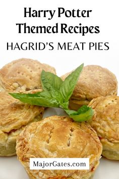 harry potter themed recipes hagrid's meat pies on a white plate