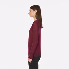 FINAL SALE.No returns or exchanges.This luxurious basic crew neck is meant to be worn anytime and anyplace. It’s cut from luxurious tissue-weight Cashmere that’s soft yet lightweight, perfect for transitional weather. Complete with gentle distressing along the edges to give it a cool and relaxed look. Yarn 100% Cashmere Tissue-weight Cashmere Dry Clean Fitting & Design Model is 5'9" and is wearing a size Small Crew Neck Long Sleeves Distressed Detail Fits true to size, take your normal size Colo Design Model, Cranberry, Final Sale, Sweaters & Cardigans, Meant To Be, Cashmere, Dry Clean, Long Sleeves, Yarn