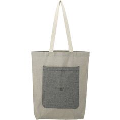 Recycled Cotton Tote with Pocket Casual Bags Made From Recycled Materials, Casual Bags Made Of Recycled Materials, Casual Bags Made Of Recycled Polyester For Daily Use, Casual Bags In Recycled Polyester For Everyday Use, Casual Bags Made Of Recycled Polyester, Casual Bags For Daily Use In Recycled Polyester, Casual Recycled Polyester Bag For On-the-go, Casual Bag Made Of Recycled Polyester For Daily Use, Casual Bag Made From Recycled Polyester For Daily Use