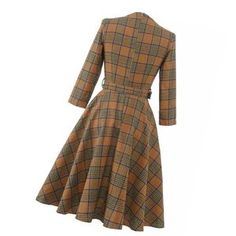 Womens Plaid Dress, Vintage Cotton Dress, Plaid Dress Vintage, Robes Vintage, Winter Plaid, Pin Up Dresses, Retro Mode, England Fashion, Moda Vintage