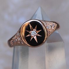 14kt gold and diamond vintage Starburst signet ring - Luna Skye Signet Rings Women Vintage, Luna Skye, Signet Rings Women, Kay Jewelry, Rings Women, Star Charm Necklace, Signet Rings, Diamond Star, I Love Jewelry