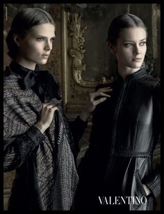 Valentino Fall/Winter 2012-13 Advertising Campaign Puritan Fashion, Lace Editorial, Deborah Turbeville, Rosie Tupper, Danny Schwarz, Caroline Brasch, Caroline Brasch Nielsen, Ruby Aldridge, Xiao Wen Ju