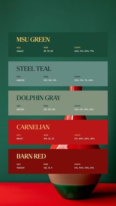 a green and red poster with the words msu green in different languages on it