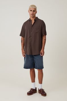 The Cuban Short Sleeve Shirt Is A Staple For Your Shirts Collection. Features A Loose Fit, Button Front, Chest Pocket And Short Sleeves.Features:  - Front Chest Pocket - Loose Fit - Classic Button Up Shirt Style - Short Sleeves - CollarCotton On Men - Cuban Short Sleeve Shirt - Ashen BrownCotton On | Men | Clothing | Shirts & PolosCotton On | Men | Clothing | Shirts & PolosCotton On | Men | Clothing | Shirts & Polos Brown Collared Short Sleeve Shirt For Summer, Brown Collared Camp Shirt For Summer, Brown Relaxed Fit Camp Shirt For Summer, Brown Short Sleeve Collared Shirt For Summer, Casual Brown Camp Shirt For Summer, Brown Relaxed Fit Camp Shirt With Short Sleeves, Brown Short Sleeve Shirt With Button Closure For Summer, Casual Brown Shirt With Camp Collar, Classic Brown Short Sleeve Shirt For Summer