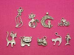 9 Different charms make up this set, ranging from 11 to 28mm. Metal Cute Handmade Silver Charms, Handmade Cute Silver Charms, Bead Making, Bead Crafts, How To Make Beads, Charm Jewelry, Antique Silver, Beading, United Kingdom