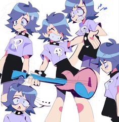 an image of some cartoon characters playing guitar