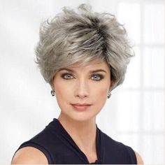 Gray Wigs, Grey Hair Wig, Gray Hair Pixie Cuts, Grey Wig, Natural Wigs, Short Hair Wigs, Pixie Cut Wig, White Blonde, Shades Of Blonde