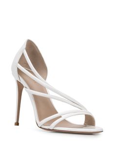 Shop Le Silla Scarlet 105mm strappy sandals with Express Delivery - FARFETCH Le Silla Shoes, Pool Sandals, White Strappy Sandals, Sandals White, Dress Jewelry, Strappy Sandals, Bananas, Scarlet, Calf Leather