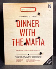 an advertisement for dinner with the maffa