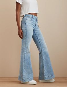 AE Next Level Festival Flare Jean Back To School Outfit Ideas, School Outfit Ideas, Womens Flare Jeans, Flair Jeans, Back To School Outfit, High Waisted Flare Jeans, Jeans American Eagle, Curvy Jeans, High Waisted Flares