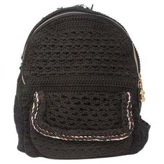 Delve into the artistry of Chanel with the Rare Runway Pieces Black Crochet Cayo Coco Backpack from the 2017 collection. This exquisitely crafted piece intertwines luxury with bohemian charm, featuring an intricate crochet knit that exemplifies Chanel's commitment to craftsmanship. The backpack's gold-tone hardware contrasts beautifully with the softness of the crochet, offering a touch of opulence to this unique runway piece. Functionality meets high fashion in the design's dual leather and chain-link straps, providing versatile carrying options. Its generous interior and easy-access front pocket, complete with distinctive whipstitch detailing, ensure your belongings are both secure and stylishly encased. This Chanel backpack is not just an accessory but a statement piece that embodies th Mochila Chanel, Backpack Crochet, Purse Chanel, Handbags Chanel, Travel Wallet Organizer, Iphone Bag, Chanel Cruise, Chanel Chanel, Perfect Handbag