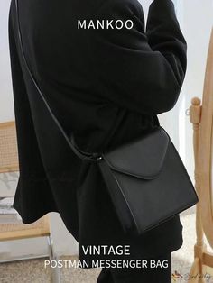 Bird in Bag - Timeless Street Style Messenger Bag Shoulder Bag Waterproof Pu Leather Solid Color Simple Design High Capacity Classic Black Portable Shoulder Bag, Everyday Portable Faux Leather Shoulder Bag, University Bag, Adjustable Bag, Bird In Bag, Square Bag, Bag Shoulder, Sling Bag, Simple Design