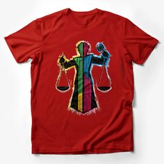 Colorful Abstract Justice Scale Lawyer Design Unisex T-Shirt, Legal Profession Apparel Male T-Shirt Custom graphic T-Shirt.Customize your color Justice Scale, Maternity Graphic Tees, Classic Movie Characters, Moon Graphic Tee, Urban Tees, Lawyer Outfit, Smart Casual Wear, Graphic Print Shirt, Cartoon Shirts