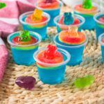 small cups filled with jelly bears and gummy bears