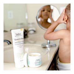 Mirror, mirror, who's the cutest of them all? 😉✨⁠ ToddlerLife⁠ A fairytale come true, Babo's Sensitive Baby Collection does just the trick in soothing and #hydrating your little one's delicate skin. With Colloidal Oatmeal and Shea Butter, say hello to your new family staples! #DailySkincare⁠ ⁠ 🧚 Sensitive Baby Daily Hydra Lotion⁠ 🧚 Sensitive Skin All Natural Healing Ointment ⁠ ⁠ Shop now to nourish your family's #SensitveSkin at the 🔗⁠! 📸: @withthewillises Products For Sensitive Skin, Black Branding, Babo Botanicals, Earth Baby, Campaign Shoot, Colloidal Oatmeal, Healing Ointment, Kids Sunscreen, Baby Lotion