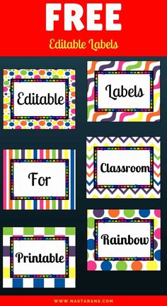 free editable name labels for classroom use