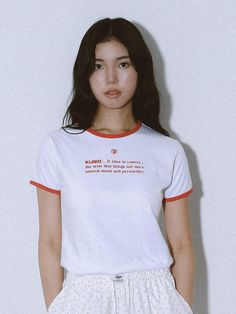 Composition : 100% cottonCountry of Origin : Republic of Korea Everyday Tan Cotton T-shirt, Red Cotton Slogan Tops, Everyday Graphic Tee In Red, Red Graphic Tee For Everyday, Red Graphic Tee For Everyday Wear, Red Cotton Top With Letter Print, Red Cotton Tops With Letter Print, Red Cotton Tops With Text Print, Red Cotton Top With Text Print