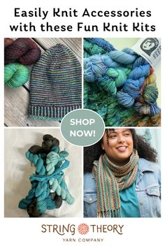 the knitting kit includes yarn, scarves and hats for knitters to use in their projects