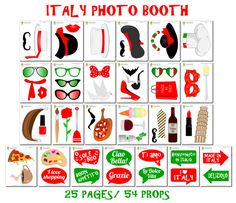 an image of a photo booth with many different things on the front and back side