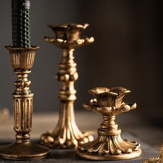 Graceful Candle Holder Dark Academia Gothic Farmhouse, Resin Candle Holder, French Candlesticks, Retro Candle, Resin Candle, Vintage Candlestick Holders, Bronze Colour, Antique Candles, Gold Candle Holders