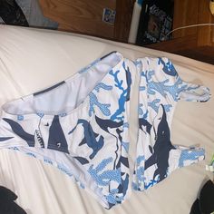 Super Cute High Waisted Shark Swim Suit. Brand New, Never Worn Silly Sharks, Shark Clothes, Shark Swimsuit, Shark Stuff, Costal Granddaughter, Cute Swimwear, Swimsuit Inspo, Shark Decor, Beach Things