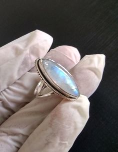 Rainbow Moonstone ring, 925 silver ring, Blue flash Cocktail ring, promise ring,  Marquise stone rin Silver Moonstone Ring Hallmarked, Moonstone Cabochon Ring For Promise, Silver Moonstone Ring For Promise, Sterling Silver Moonstone Ring For Promise, Silver Topaz Ring With Moonstone Gemstone, Moonstone Crystal Promise Ring Stamped 925, Moonstone Promise Ring Stamped 925, Stamped 925 Moonstone Promise Ring, Silver Moonstone Promise Ring