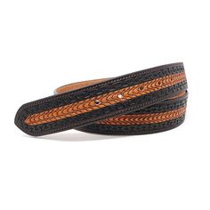 The Tyler is a 1.5"(38mm) wide genuine leather belt. This belt has a two tone tooled snake pattern. Features a patterned Durango harness buckle. This belt can be worn for a casual look.Features: EmbellishedBelt Length: 42 InBase Material: 100% LeatherFabric Description: LeatherBelt Width: 1 1/2 InCare: Wipe CleanCountry of Origin: Imported Black Leather Embroidered Belt Buckles, Adjustable Embroidered Leather Belt, Western Black Embroidered Belt, Brown Leather Belt With Embroidery, Black Western Style Embroidered Belt, Brown Embroidered Leather Belt, Formal Black Embroidered Belt, Adjustable Embroidered Brown Belt, Adjustable Brown Embroidered Belt