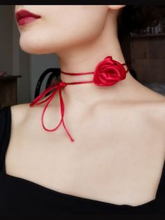 🌹 Rose Flower Choker Necklace - Red Satin Ribbon Rose Choker 🌹  Looking for a unique gift or a statement accessory to add to your collection? Our handmade Red Satin Ribbon Rose Choker is the perfect blend of elegance and charm. Crafted with care and attention to detail, this French-inspired choker will surely turn heads and add a touch of romance to any outfit.  The rope length can be extended optionally. You can specify your preferences for different color options. ✨ Key Features:  Delicate r Vampire Necklace, Brooch Design, Satin Ribbon Roses, Rose Choker, Flower Choker Necklace, Ribbon Choker, Ribbon Rose, Pearl Jewelry Design, Flower Choker