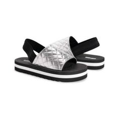 Lukees By Muk Luks Black & Silver Epic Tour Quilted Sandal 1.5" Platform Approx. Size 9 Brand New #Womenshoes #Shoes #Fashion #Shoesaddict #Sneakers #Sandals #Style #Heels #Onlineshopping #Fashionshoes #Womenfashion #Footwear #Menshoes #Shoesforsale #Womenstyle #Highheels #Womensfashion #Fashionstyle #Flatshoes #Instashoes #Shoestagram #Shoe #Shopping #Women #Boots #Fashionblogger #Slippers #Shoesoftheday #Shoeslover Affordable Adidas Slides With Branded Insole, Cheap Adidas Slip-on Sandals, Cheap Adidas Open Toe Slides, Memory Foam Sandals, Sequin Sandals, Toe Loop Sandals, Strappy Sandals Flat, Shoe Shopping, Floral Sandals