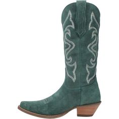 Constructed of soft suede in a myriad of colors, the Dingo1969 #OutWest is the best of classic western design. Traditional styling, fashion snip toe and western heel complete the look. | DINGO 1969 Dingo Women Out West DI 920 Boot, Green, 10M Height Insoles, Dingo Boots, Suede Cowboy Boots, Leather Cowgirl Boots, Styling Fashion, Giddy Up Glamour, Out West, Suede Leather Boots, Western Design